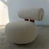 Sofá individual para proyecto hotelero personalizado transfronterizo, Sillón individual de ocio de madera maciza de fresno blanco de algodón con forma