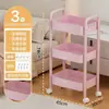Estante Móvil de Almacenamiento Multifuncional Estante de Almacenamiento para Cocina Dormitorio con Ruedas Estante de Almacenamiento Multicapa Estante para Snacks Libros Soporte de Piso