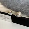 Pendientes de Aro Saturno Perla de Lujo Super Flash Delanteros y Traseros Elegantes Versátiles Exquisitos Pendientes Nuevos Pendientes de Diseño Nicho para Mujer