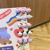 Linda horquilla de Sanrio para el pelo con forma de corazón para chica dulce, flequillo con clip lateral, tocado con melodía de dibujos animados