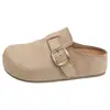 Mules para mujer estilo Birkenstock de plataforma gruesa para aumentar la altura, sandalias sin cordones para uso en exteriores, modelo de venta caliente nuevo primavera-verano 2026