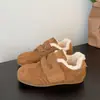 Moda Casual de Invierno 2025 Estilo Páramo Felpa Velcro Entrenamiento Alemán Cálido Planos Algodón que Aumenta la Altura para Mujeres