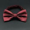 Corbata de moño plana para hombre, profesional, de negocios, lisa, para novio, boda, color burdeos, festiva, de doble capa, 70% de descuento, con flor