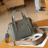 Bolso de hombro único de piel de vaca de primera capa para mujer, gran capacidad, bandolera, moderno, simple, para compras, práctico para ir al trabajo, con múltiples compartimentos