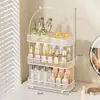 Caja organizadora de cosméticos, estante para tocador, lavabo de baño, encimera de baño, estante organizador para labiales y cuidado de la piel