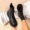 Botas Martin de Suela Gruesa para Mujer Estilo Británico Genial Tendencia ins Otoño e Invierno 2024 Nuevas Botines Cortos Versátiles de Talla Grande con Forro de Lana