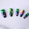 Manicure Mais Vendida Transfronteiriça Europeia e Americana Halloween Fantasia Bruxa Gato Preto Morcego Abóbora Ballet Longo Unha Atacado