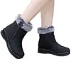 Sapatos de algodão engrossados, forrados com fleece e antiderrapantes para mulheres, novo estilo de inverno, botas de algodão impermeáveis, quentes, adequados para mulheres de meia-idade e idosas, botas de neve de sola plana para mulheres