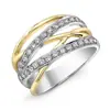 AliExpress comercio exterior recomienda anillo de mujer de moda con líneas geométricas y microincrustaciones de circonita joyería para manos europea y americana
