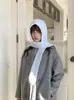 Fufu Suave~ Balaclava Estilo Coreano Chapéu de Lã Tricotado de Inverno para Mulheres Proteção Quente para Ouvidos Chapéu de Lã Mostrando o Rosto Chapéu Pequeno