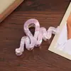 Francês Novo Acrílico Cabelo Tubarão Grampo Advanced Sense Jelly Color Wave Cabelo Garra Sereia Ji Grande Grampo Grab