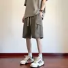 Pantalones cortos de trabajo de marca de moda para hombre, estilo fino de verano, nuevos pantalones deportivos 2025, pantalones cortos casuales versátiles de seda helada para uso en exteriores