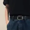 Cinto Feminino 2025 Jeans Estudante Preto Versátil Caimento Solto Cinto Masculino Artístico Retro Cinto com Fivela de Pino