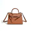 Mini Bolsa Kelly em Amarelo Frango Couro Genuíno para Mulheres, Bolsa Versátil com um Novo Toque de Luxo, Bolsa de Mão, Ombro e Transversal, Atacado do Fabricante