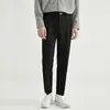 Calça Masculina com Design Drapeado Primavera/Verão, Comprimento Três Quartos, Calça Reta Solta, Calça Drapeada Leve Business Casual Masculina