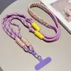 Nueva correa tejida para teléfono, llavero y bolso con bloques de color inspirados en la dopamina - estilo largo, se puede usar como correa para el hombro, y diseñada para prevenir la pérdida - al por mayor
