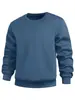 Comercio Exterior Transfronterizo Sudadera de Primavera y Otoño Amazon Color Sólido Manga Larga Cuello Redondo Superior para Jóvenes y de Mediana Edad Holgado Casual Camiseta Básica Moderna