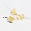 Pingente Preserva-Cor Banhado a Ouro 14K com Círculo e Caractere da Sorte Acessório para Joias Artesanais DIY Pingente Dourado da Sorte Pequeno Charme D105