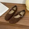 Sapatos Rasos Vazados Estilo Retrô de Verão 2026 para Mulheres, Sapatos de Vovó com Fivela de Uma Tira, Sapatos Mary Jane Casuais Respiráveis de Bico Redondo