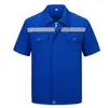 Ropa de Trabajo de Protección Laboral de Verano Manga Larga y Corta Sección Delgada Resistente al Desgaste Tira Reflectante Parte Superior Taller de Reparación de Maquinaria Uniforme de Fábrica Ropa de Trabajo Ropa de Protección Laboral