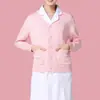 Cárdigan Suéter de Enfermera, Anti-Pilling, Forro de Felpa, Engrosado, Ropa de Trabajo Médica, Ropa Exterior, Tejido de Punto Azul Marino para Hospital
