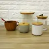 Tapa de taza de bambú se puede hacer en frasco de almacenamiento de madera maciza tapa de madera tapa de bambú frasco de vidrio simple tapa de taza de madera