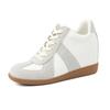 Tenis de Plataforma de Cuero Mate con Tacón Oculto para Aumento de Altura de 5 cm para Mujeres Petite, Zapatos Casuales Versátiles para Mujeres