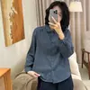 Camisa de cuadros color block 2026, nueva colección primavera/otoño, moderna y versátil, con un estilo literario y retro, top casual para mujer