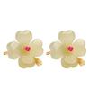 Pendientes de jade hetiano con trébol de cuatro hojas de la suerte, diseño de nicho femenino, flor de jade antigua, 2023