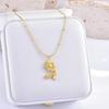 Collar Cuadrado Flor de Girasol Joker Natural Colgante Redondo Luz de Energía Mariposa Cadena para Clavícula Nuevo Regalo