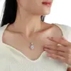 Collar de plata S925 con colgante de moissanita en forma de gota de agua y pera para mujer, cadena para la clavícula con colgante resistente incrustado de estrella y cabeza de flor, directo de fábrica