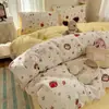 Juego de Ropa de Cama de Gasa de Doble Capa Clase A para Niños de Cuatro Piezas Modelo Nuevo 2025 Funda de Edredón Individual para Dormitorio Estudiantil Juego de Tres Piezas 3