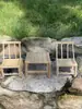 Artesanato de Bambu Brinquedos de Faz de Conta Infantis Mini Cadeira de Bambu Simulação Cozinha Real Brincadeira Casa de Boneca Cadeira Trançada de Bambu