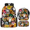 Mochila Transfronteriza Nueva Llorido Nocturno de Navidad Halloween Mochila de Poliéster Mochila de Estudiante Bolso Bandolera Set de Tres Piezas