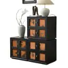 Estilo Medieval Nube Fragante Gasa Módulo de Armario Combinación de Gabinetes Madera Maciza Retro Gabinete Carmen Nuevo Estilo Chino Mueble de TV Mesita de Noche