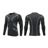 Body de Base de Alta Elasticidade para Uso Externo Masculino Corrida Esportes Ciclismo Secagem Rápida Respirável Estampado Manga Longa Camiseta Top de Treino
