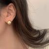 Pendientes de perla color champán de alta calidad estilo francés, diseño de nicho, pendientes de alta gama para mujer, joyería elegante nueva de 2024