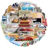 50 Adesivos de Grafite de Viagem Europeia para Copo d'Água, Computador, Celular, Adesivos Decorativos à Prova d'Água, Adesivos Criativos de Viagem, Atacado