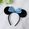 Faixa de Cabeça com Laço do Mickey Headwear de Performance Infantil Parque de Diversões Minnie Presilha Fofa Orelhas Pretas Headwear do Mickey Mouse