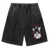 Shorts Vintage Lavados Viejos Transfronterizos para Hombre y Mujer Jujutsu Kaisen Hechicería Regresiva Estampado Casual