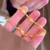 Pulseira Morango Gota de Água Ouro Areia Latão Banhado a Ouro Vazada Estilo Floresta Menina Loja de Ouro Mesmo Fornecimento