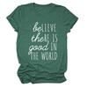 Cree que Hay Bien en el Mundo Camiseta de Manga Corta para Mujer Transfronteriza Europea y Americana de Amazon