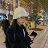 Ding Walk Sombrero de Pescador de Lana Hecho a Mano Estilo Extranjero Coreano Ganchillo Otoño e Invierno Vintage Combinación Perfecta Cálido