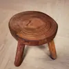 Taburete Creativo de Madera Maciza con Forma de Flor Mueble Taburete Sencillo de Tronco de Madera Taburete Pequeño Macetero para Balcón Banco de Mesita de Noche para Flores
