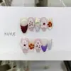 Nai Zi Unhas Usáveis Puramente Feitas à Mão Novo Modelo Outono/Inverno B068 Esculpido Pintado à Mão Estilo Francês Estilo Exportação Adesivos de Unha Elegantes