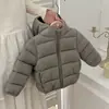 Nueva chaqueta de algodón plumón para niñas, abrigo ligero de algodón para niños, chaqueta de algodón de otoño e invierno para niños, prenda exterior con capucha para niños pequeños