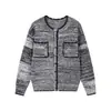 Elegante chaqueta cárdigan de punto gris de manga larga para hombre, estilo coreano de otoño, holgada, casual, simple, top versátil