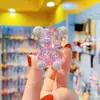 Pingente de chaveiro de urso violento com estrela cravejada de diamantes criativo pingente de chaveiro de moda menina urso transparente pendente de bolsa