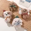 Bufanda Sombrero de Peluche Suave y Lindo Perro Colgante DIY Hecho a Mano Llavero Accesorios de Decoración para Bolsos