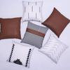Funda de Almohada con Borla de Lona de Algodón y Cuero Nuevo de Amazon Combinación de Seis Piezas Funda de Almohada Decorativa para Sofá